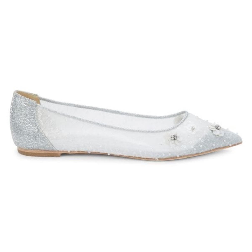 $275 Badgley Mischka Size 8 Embellished Ballet Flats NWB